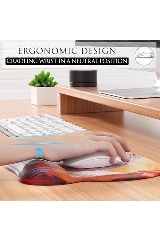 Hafızalı Köpük Bilek Desteğine Sahip Ergonomik Mouse Pad, Dizüstü Bilgisayarlar İçin Konforlu Bilgisayar Mouse Pad'i, Ağrıyı Hafifleten Bilek Desteği Çok Renkli