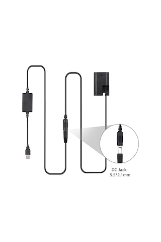 Kosona Andoer Dr-e6 Canon Lp-e6 Sahte Pil, 5v 2a Usb Artırıcı Kablolu 200cm , 8v Çıkış, 5d2/5d3/5d4/6d/6d2/60d/7d/70d/80d/90d Dslr Kameralar İçin, Güvenlik Koruma Ce Onaylı