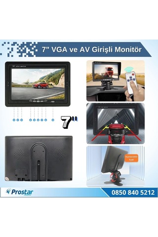 7" Vga Ve Av Girişli Araç Monitörü