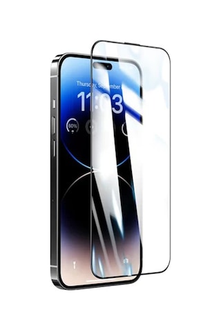 Apple Uyumlu iPhone 12 Pro Max Kolay Uygulama Aparatlı Dust Proof Temperli Cam Ekran Koruyucu Siyah