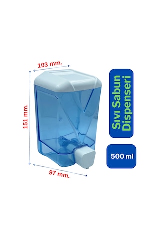 Wespa Plastik Şeffaf Sıvı Sabun Dispenseri 500 ml. x 10 Adet