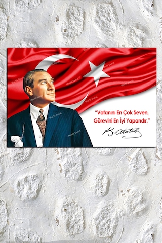 Atatürk Makam Panosu Tablosu Kanvas Tablo Resmi Kurumlar Okullar 120 x 80F