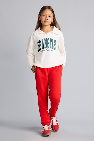 Defacto Relax Fıt Polo Yaka Kolej Baskılı Sweatshirt Kumaşı Sweatshirt Kız Çocuk I4899a826auwt34 Beyaz-wt34