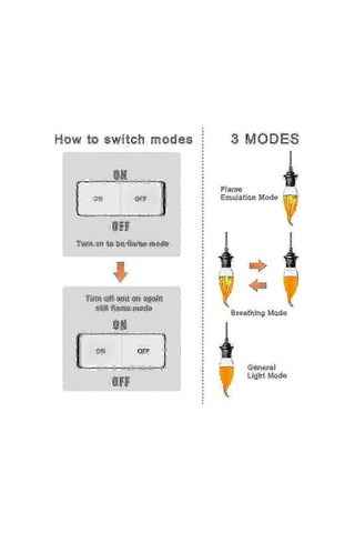Alev Efekti Ve 3 Işık Modu İle 4'lü 3w E14 Led Ampul, Dekoratif Ampul Diğer