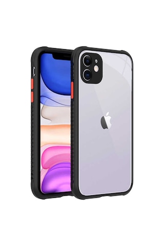 Apple Uyumlu iPhone 11 Kilif Kenar Renkli Sararmaz Seffaf Kapak 357388475