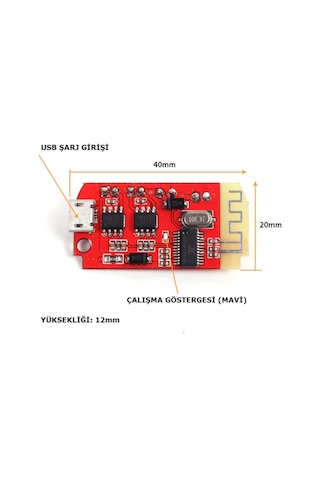 Ct14 Bluetooth Amfi Devresi 5V 2X5W Şarj Edilebilir Amfi Modülü