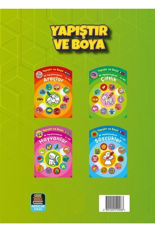 Yapıştır Ve Boya Renkli Çıkartmalı İlk Yapıştırmalarım 4 Kit...