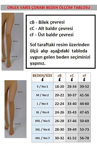 Orlex Külotlu Çorabı Burnu Açık Siyah Renk Orta Basınç Ccl2 Çift Bacak
