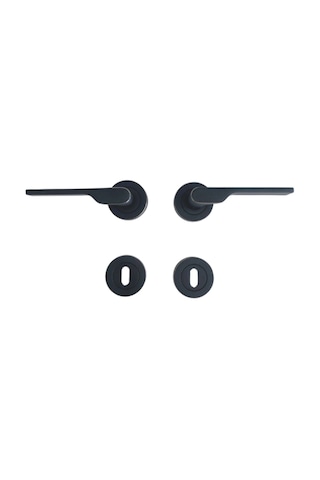 2019 Siyah Rozetli Oda Kapı Kolu 1 Takım Oda