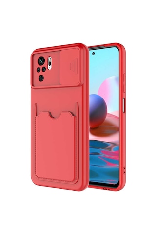 Zore Redmi Note 10s Kılıf Msra Kartix Kapak - Kırmızı Kırmızı
