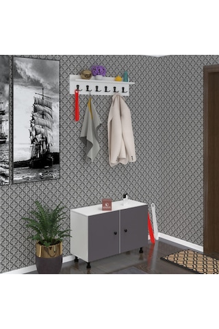 Kenzlife Portmanto Ayakkabılık Ve Askılık Tomak3 Gribyz 53 100 32 Onbeş Çift Ayakkabı Kapasitesi