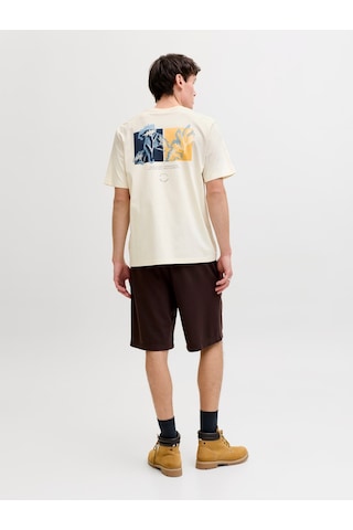 Jack & Jones Montauk Allover Print Erkek Krem Tişört 12292148-anw