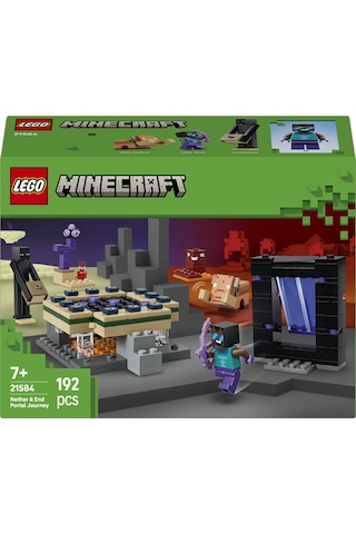 LEGO® Minecraft® Nether ve End Geçidi Yolculuğu 21584 -7 Yaş ve Üzeri Çocuklar için Minifigür İçeren Oyuncak Yapım Seti(192 Parça)