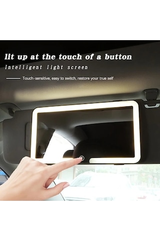 Fastbuy Dream011 Beyaz Işık Ledli Araç Makyaj Aynası - Kullanışlı Yolcu Ayna Aksesuarı Beyaz