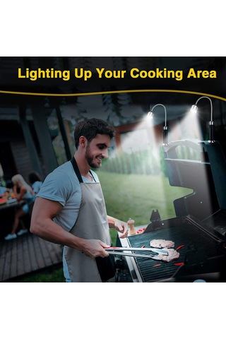 Dianziye 2 Adet Metal Isı Dayanıklı Bbq Işığı - Temizlenmesi Kolay Kamp Ve Seyahat Led Lambaları Siyah