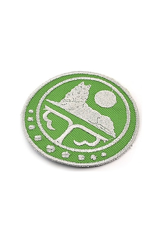 Çeçen Bayrak Nakışlı Yuvarlak Etiket (Yeşil) Çapı 8 cm