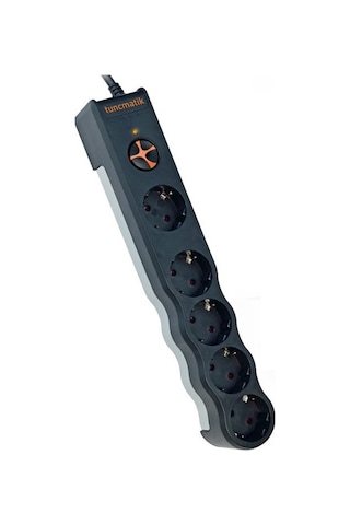 Tunçmatik Powersurge TSK6136 1050J 5'li Akım Korumalı Priz 1.5 M Siyah