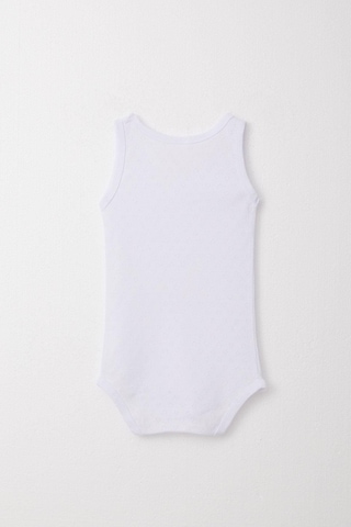 Breeze Kız Bebek Çıtçıtlı Atlet Zıbın Body Jakarlı Kalp Desenli 9 Ay-3 Yaş, Beyaz Beyaz