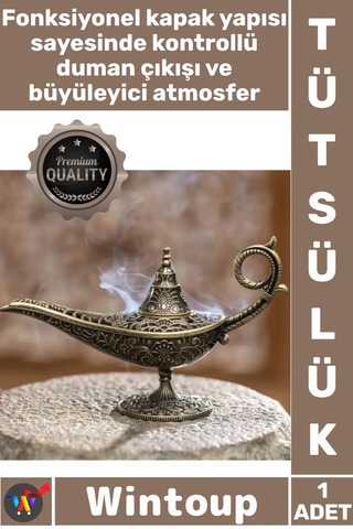 Tütsülük Osmanlı Tarzı Nostaljik Metal Döküm Buhurdanlık Dekoratif Sihirli Lamba Tasarımlı Tütsülük