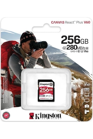 Kingston Canvas React Plus SDR2V6/256GB SDXC UHS-II 256 GB Hafıza Kartı