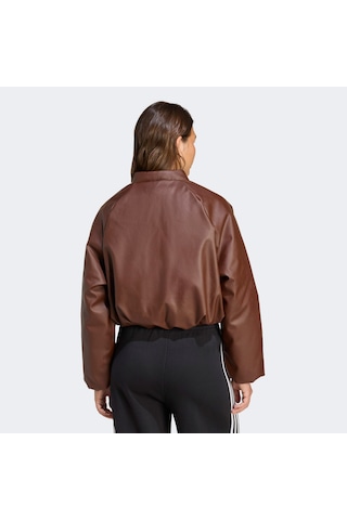 Adidas Pleather Bomber Kadın Kahverengi Ceket Jx3014