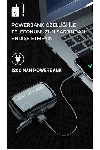 Qasul M10 Led Göstergeli Powerbankli Kulak İçi Tws Bluetooth Kulaklık