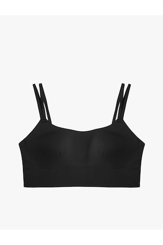 Koton İnce Askılı Slim Fit Kolsuz Kaplı Sporcu Sütyeni Siyah 6sak30075nk