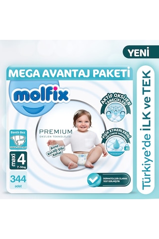Molfix Premium Mega Avantaj Paketi 4 Beden 344 Aadet 4 Numara 4'lü