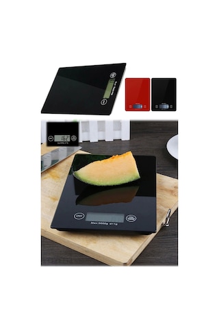 Dijital Mutfak Tartısı - 5 Kg Kapasite, 1 Gram Hassasiyet, Şık Siyah Cam Tasarım