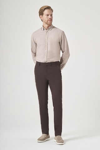 İmza Kahverengi Yan Cep Slim Fit Esnek Chino Pantolon 1003260154