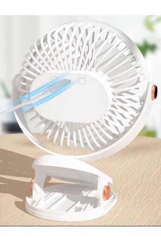 Yüksek Performanslı Pratik Taşınabilir Şarjlı Işıklı 5 Kademeli Masaüstü Fan Beyaz Vnt-02