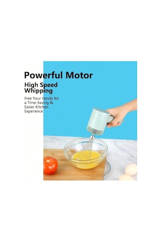 Jialan Usb Şarj Edilebilir Mını Ev Akülü Elektrikli El Mikseri, Yeşil