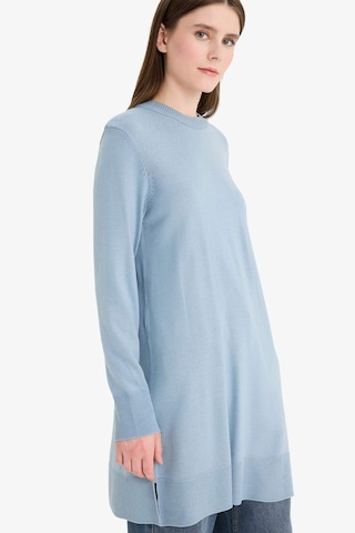 Defacto Regular Fit Bisiklet Yaka Yırtmaçlı Basic Düz Uzun Kollu Tunik H3431az25wnbe174 Mavi