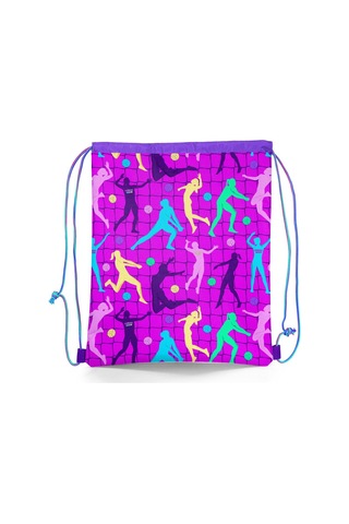 Coral High Kids Pembe Mor Voleybol Desenli İpli Büzgülü Sırt Çantası 12649 Pembe - Beyaz