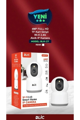 4mp Full Hd Tf Kart Girişli Wı-fi 2.4g Akıllı Ip Kamera Blm-27