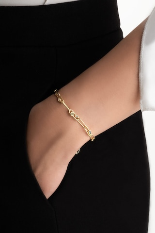 Grace 18 Ayar Sarı Altın Kaplama 19 Cm Gümüş Zincir Bileklik Sarı