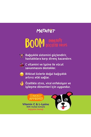 Köpek Bağışıklık Vitamin Damlası C Vitamini L-lizin 50 Ml