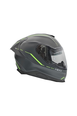 Nexx Y.100R React Kapalı Motosiklet Kaskı Mat Gri - Yeşil XL