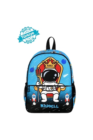 Waddell Lisanslı Astronot Desenli Mavi Anaokul Kreş Sırt Çantası