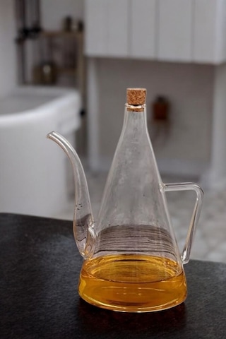 Morponi Borosilikat Cam Yağdanlık Yağlık Glazzy 500 Ml 1 Adet Standsız Şeffaf