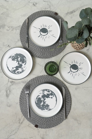 Keramika Black Shadow Nordic Pasta Tabağı 22 Cm 4 Adet 22981-82 Çok Renkli