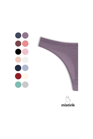 Mistirik Paulo Model Fitilli Esnek Kumaş String Tanga Mor Renk
