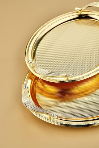 Cooker 2'li Metal Oval Gold Sunum Tepsisi 48x32 Cm Ve 40x29 Cm Ckr3165 Diğer
