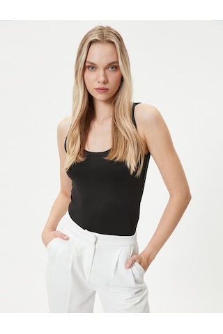 Koton Askılı Atlet Basic U Yaka Slim Fit Siyah 4sak10013ek 4SAK10013EK999