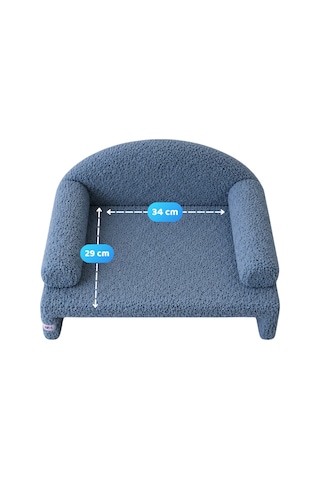 Reyo Pet Peluş Kedi Koltuğu Kedi Kanepesi Kedi Yatağı Evcil Hayvan Dinlenme Koltuğu Rahat Kedi Sofa Yatağı 45 x 33 x 25 CM Çelik Mavisi