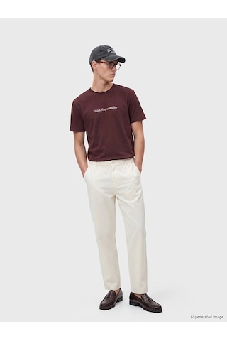 LC Waikiki Xsıde Mürdüm Bisiklet Yaka Baskılı Erkek Tişört Dark Plum