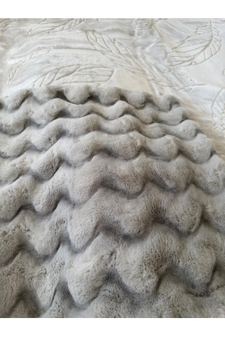 Aslan Bubble Çift Taraflı / Çift Katlı /çift Kişilik/ Lüx Battaniye/ 4,5 Kg / Modern / Şık / Çeyizlik Açık Gri