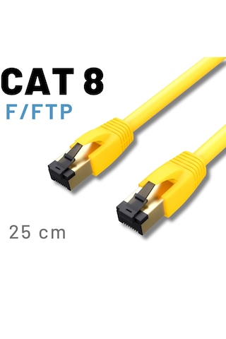 Irenıs 25 Cm Cat8 Kablo F/ftp Lszh Network Lan Ağ Kablosu, Sarı