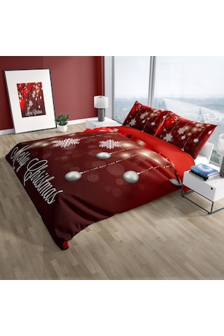 Cattleya Ny Flake 3D Pamuk Saten Çift Kişilik Nevresim Takımı
