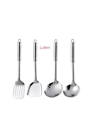 Uzun Ömürlü Paslanmaz Çelik Mutfak Seti Fonksiyonel Kepçe Spatula Kevgir Süzme Döndürme Pratik Çok Renkli